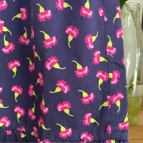 Oscar de La Renta Blue Pink Floral Print Ruffle Skirt 6 - Picture 8 of 11